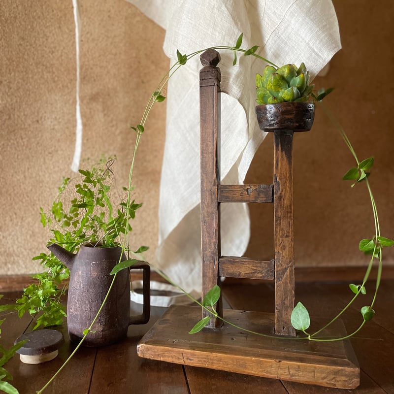 韓国の古い木の燭台 アンティーク | hapun