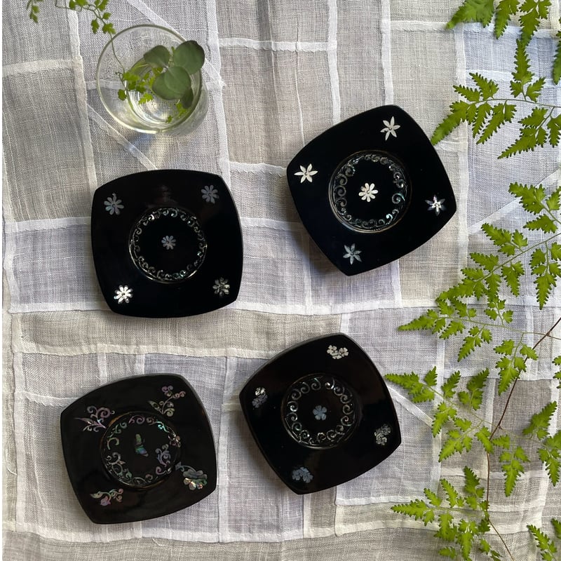 螺鈿細工の茶托 ヴィンテージ | hapun