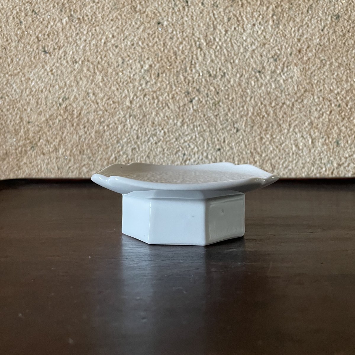 陶芸作品 高台付き角皿4点セット 陶芸作品 高台付き角皿4点