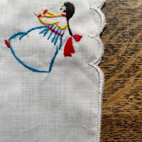 韓国の民画手刺繍ハンカチ ヴィンテージ