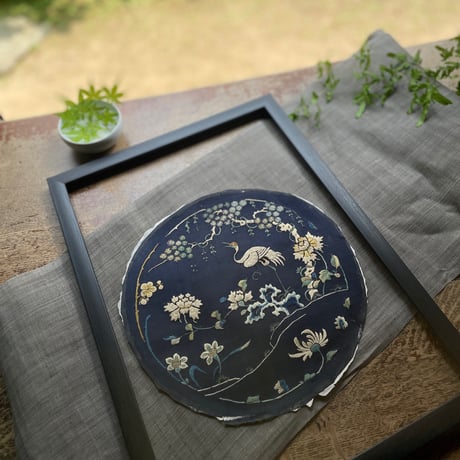 韓国の手刺繍の枕飾り 丸 アンティーク