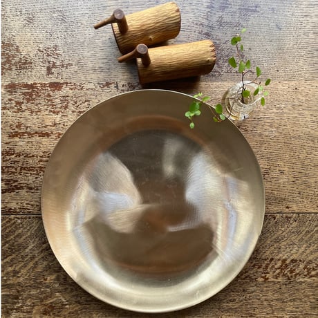 韓国の真鍮の丸い大皿 ヴィンテージ