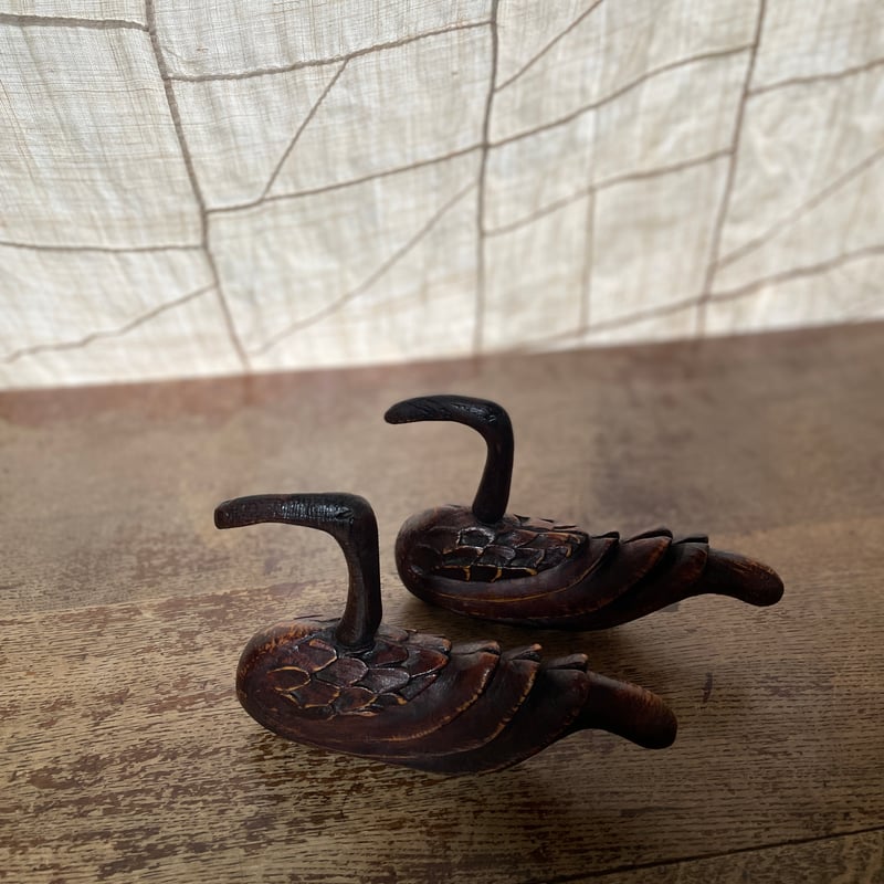 韓国の木彫りの鳥ペア ヴィンテージ | hapun