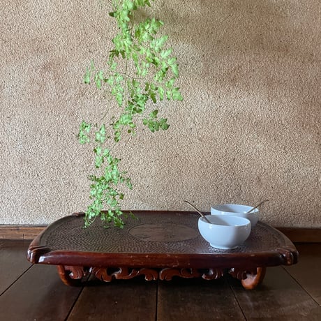 木彫りの竹模様の膳 ヴィンテージ
