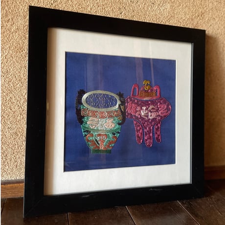 韓国の刺繍民画/香炉/ヴィンテージ