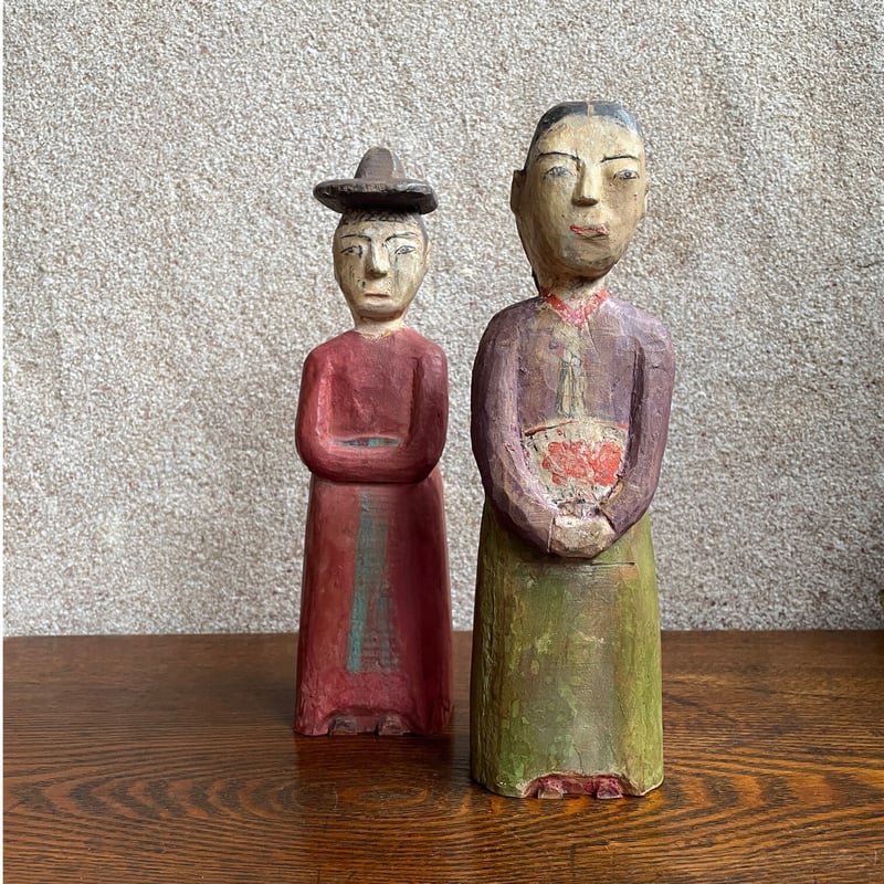 李朝 朝鮮 木彫 彫刻 翁 木像 37cm 李朝 朝鮮 木彫 彫刻 翁 木像 37cm