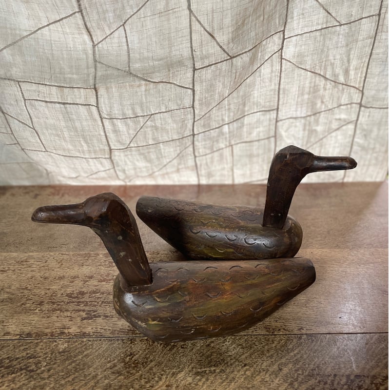 木彫りの三つ頭鴨　三ツ頭鳥　アジアンアート　民芸品　共命鳥　キメラ　14040 木彫りの三つ頭鴨 三ツ頭鳥 アジアンアート 民芸品 共命鳥 キメラ