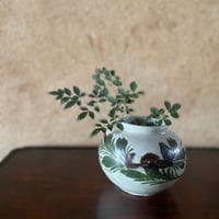 韓国の古い花壺 花蟹模様 茶蟹