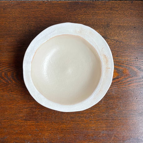 hapun pottery/パスタ・カレー皿  黒とオフホワイト変形シリーズ