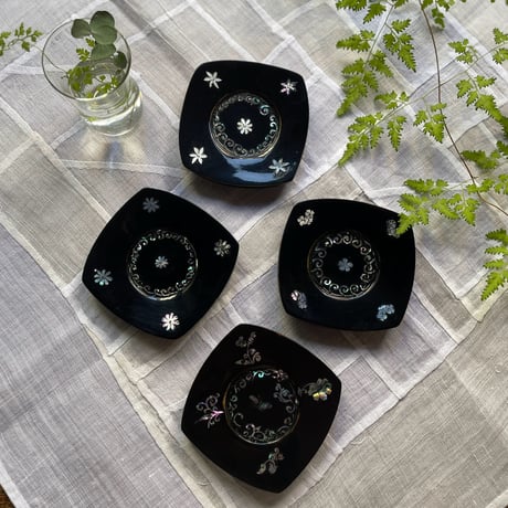 螺鈿細工の茶托 ヴィンテージ