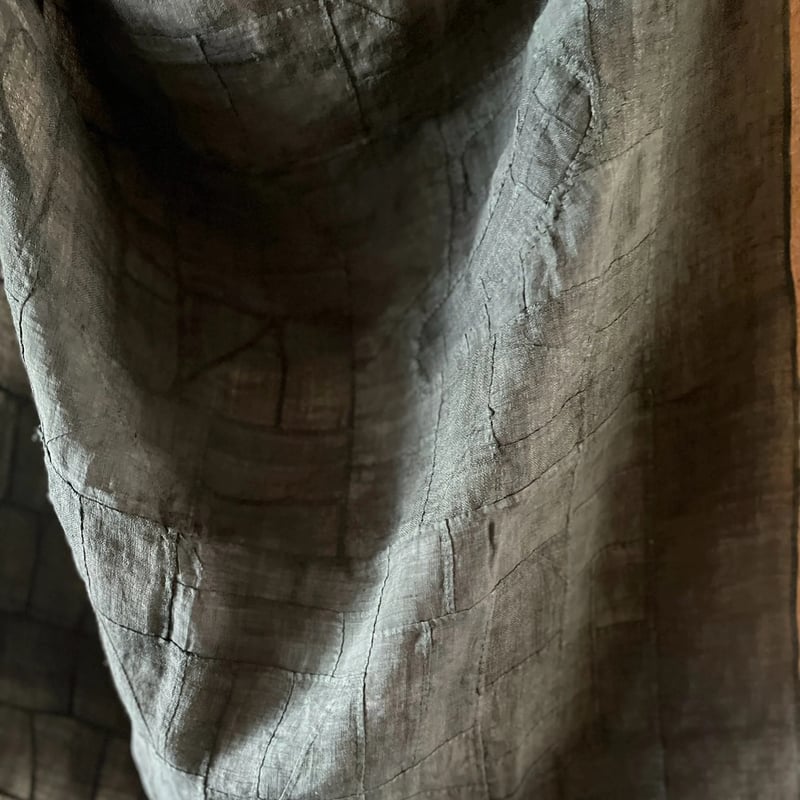 ダークグレーのポジャギ アンティーク生地 | hapun