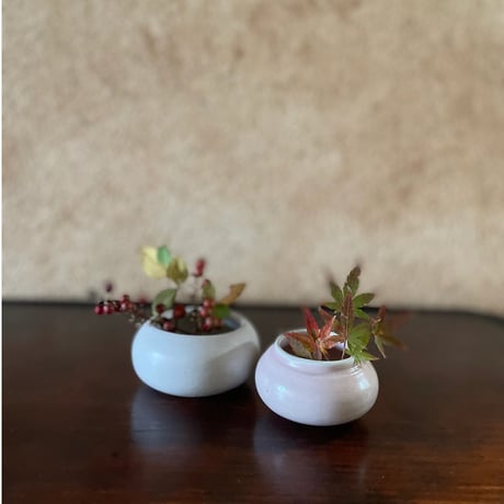 morina pottery/お餅 紅白
