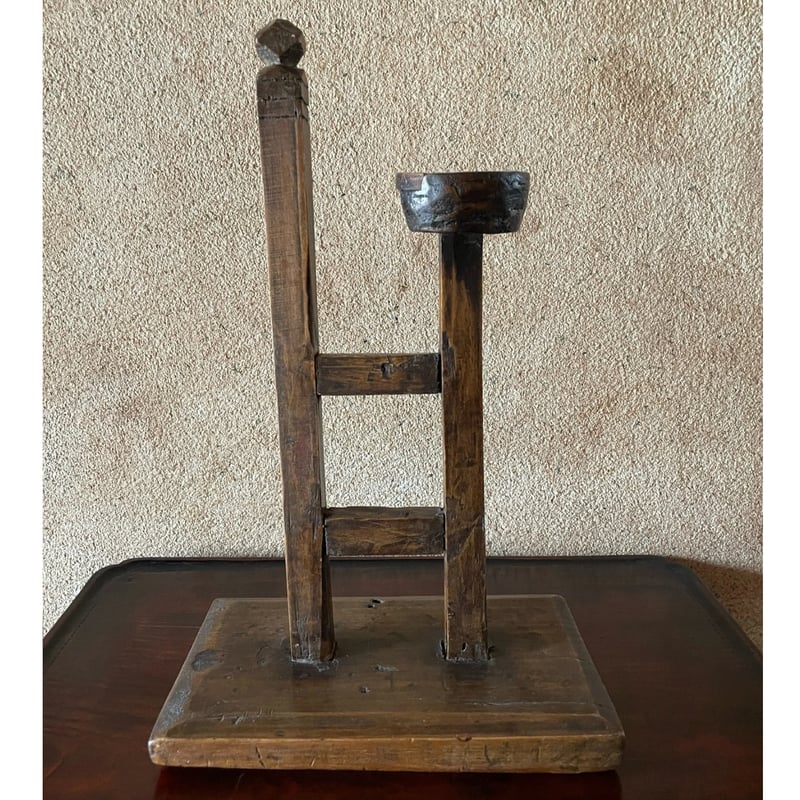 木目美しい趣ある燭台 約74cm 2台 天然木 antiques 工芸品 木目