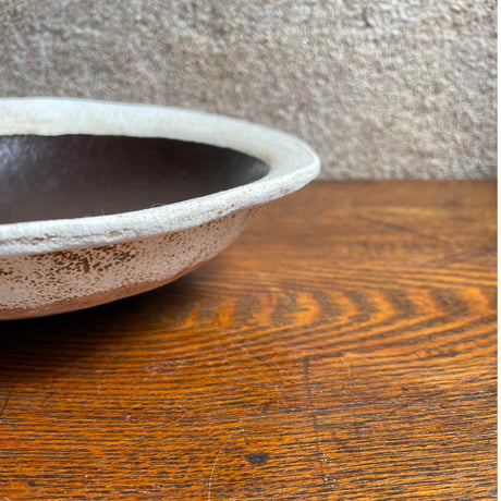 hapun pottery/パスタ・カレー皿  黒とオフホワイト変形シリーズ