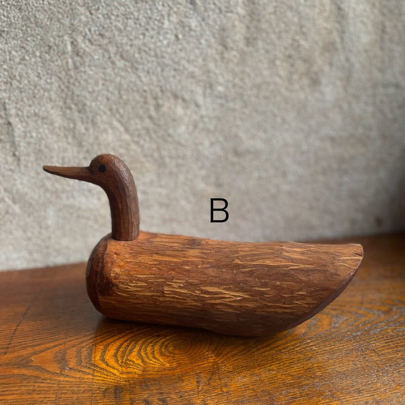 韓国の木彫りの鳥ペア/ナチュラル/ヴィンテージ | hapun