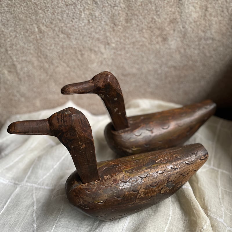 韓国の木彫りの鳥ペア アンティーク | hapun