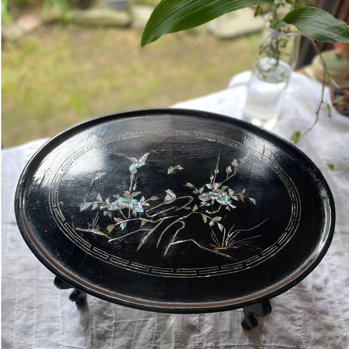 韓国の螺鈿のソバン/楕円/アンティーク | hapun