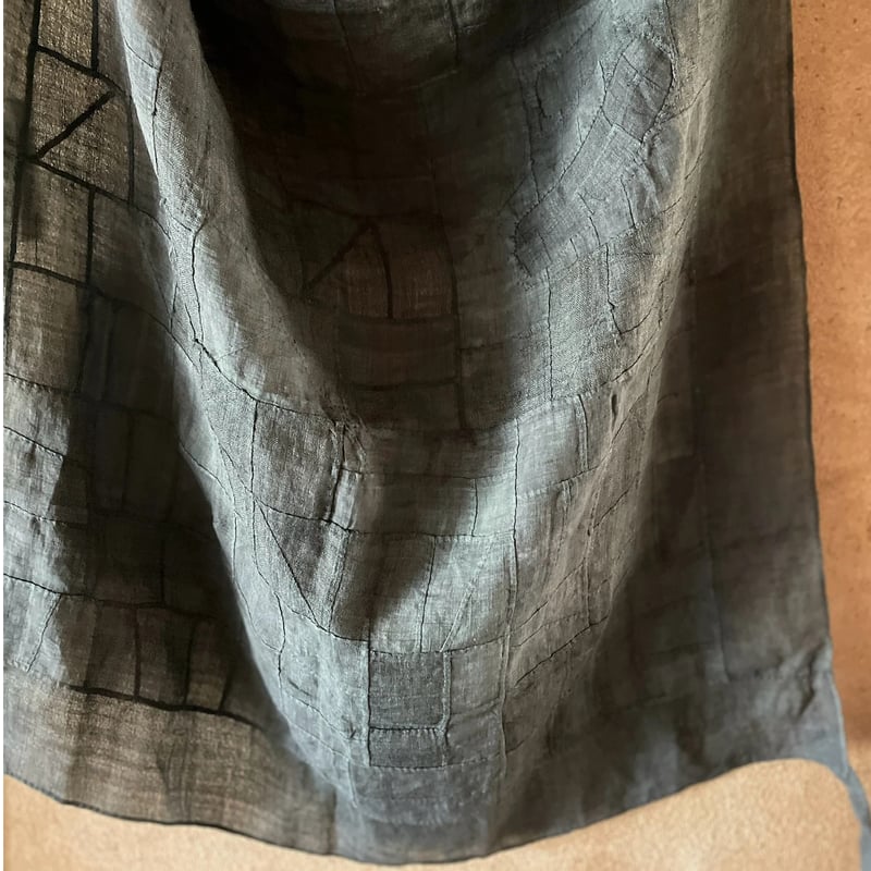 ダークグレーのポジャギ アンティーク生地 | hapun