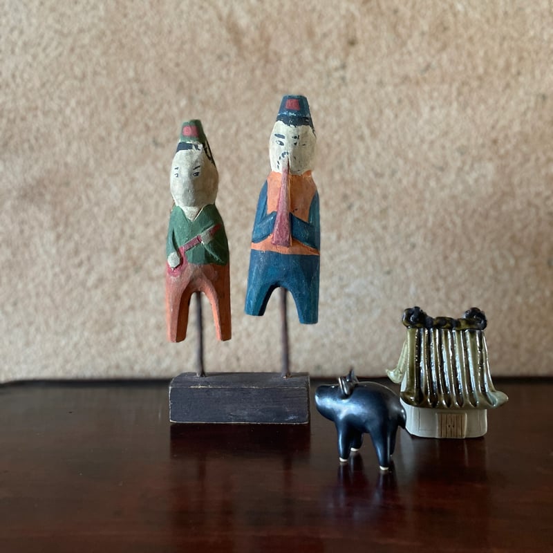 韓国の木彫りの人形 ナウリと二人組 ヴィンテージ | hapun