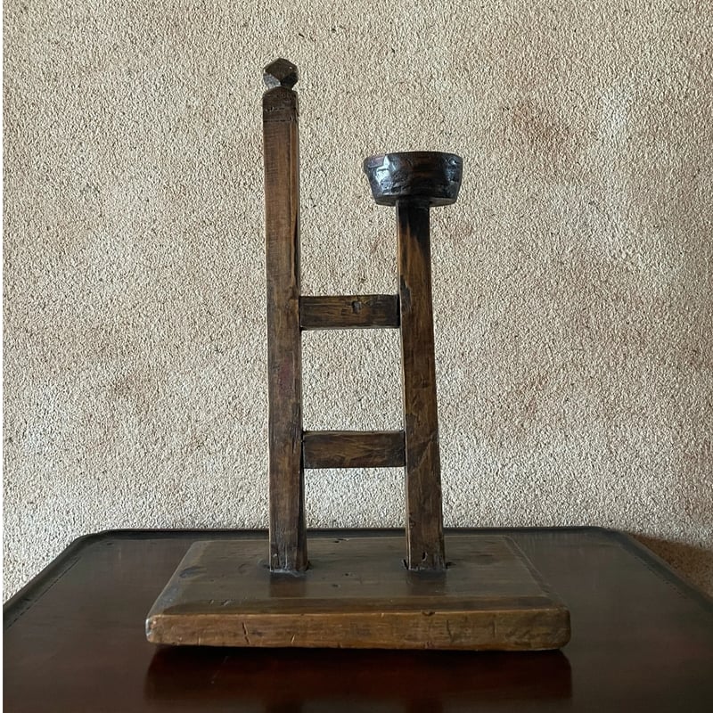 Old オブジェ アンティーク 古道具 燭台 木片の garden salut | house】アンティーク燭台オブジェ（Mサイズ） アンティーク雑貨