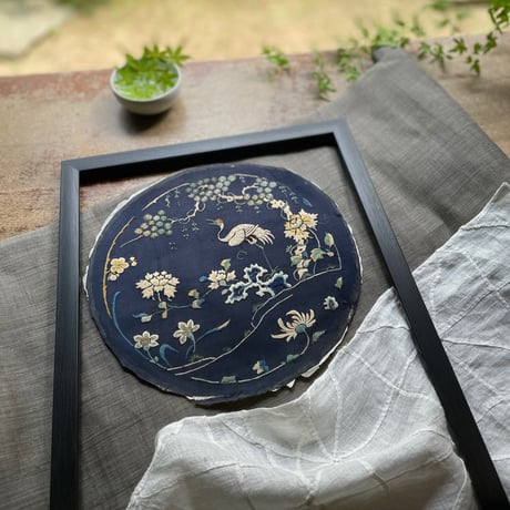 韓国の手刺繍の枕飾り 丸 アンティーク