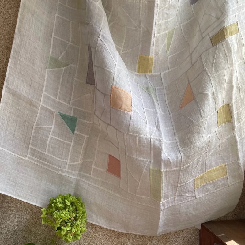 ポシャギ 韓国パッチワーク ヴィンテージ 1950s 紺 105 ×107 ヴィンテージ ポジャギ POJAGI：韓国 パッチワーク布