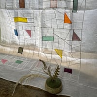 カフェカーテン風ポジャギ/アンティーク生地 | hapun