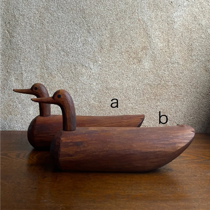 韓国の木彫りの鳥ペア/ナチュラル/大/ヴィンテージ | hapun