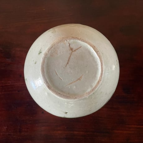 韓国の古い花壺 花蟹模様 茶蟹