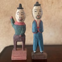 韓国の木彫りの人形 ヒョンとトンセン ヴィンテージ
