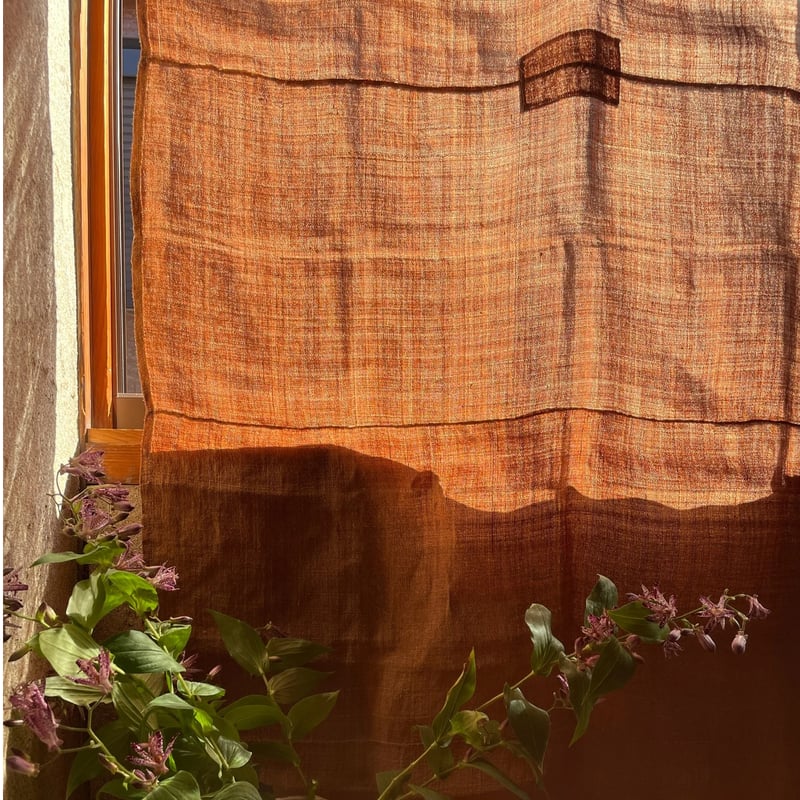 柿渋染め 古布 韓国の柿渋染めの古布 | hapun