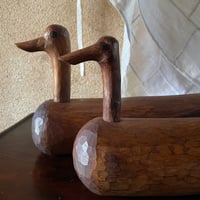 韓国の木彫りの鳥 キロギset １アンティーク