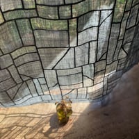 ダークグレーのツートーンのポジャギ アンティーク生地