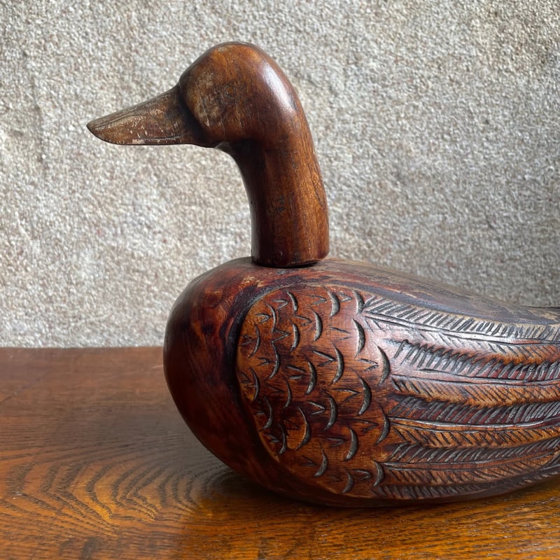 韓国木彫りの民芸品　鳥の蓋物 韓国木彫りの民芸品 鳥の蓋物
