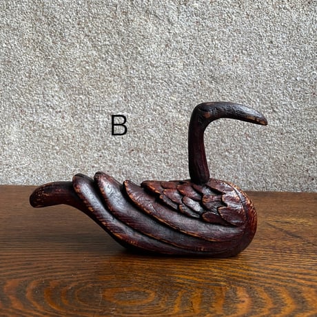 韓国の木彫りの鳥ペア ヴィンテージ