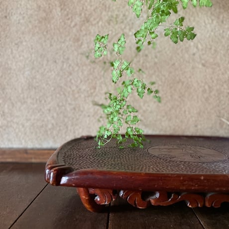 木彫りの竹模様の膳 ヴィンテージ