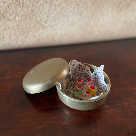 韓国の古い真鍮の蓋物フラット ヴィンテージ