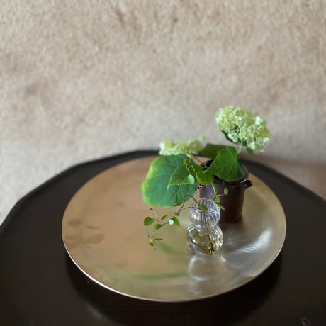 韓国の真鍮の丸い大皿 ヴィンテージ