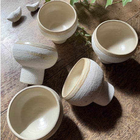 hapun pottery/フリーボウル ナチュラル 変形シリーズS