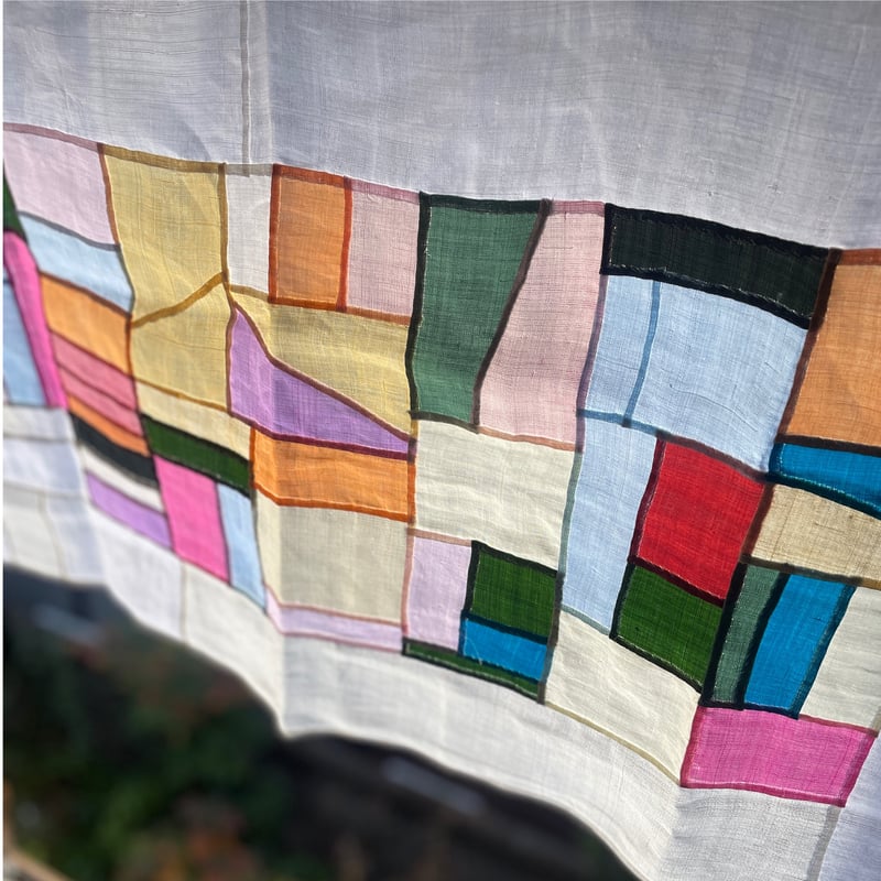 カフェカーテン風ポジャギ/アンティーク生地 | hapun