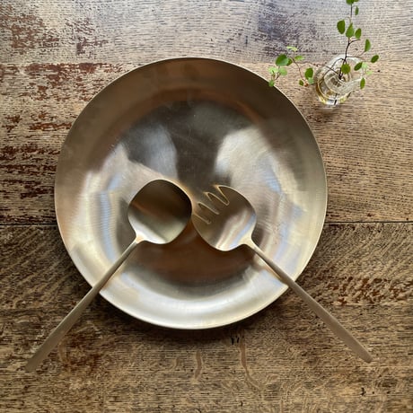 韓国の真鍮の丸い大皿 ヴィンテージ