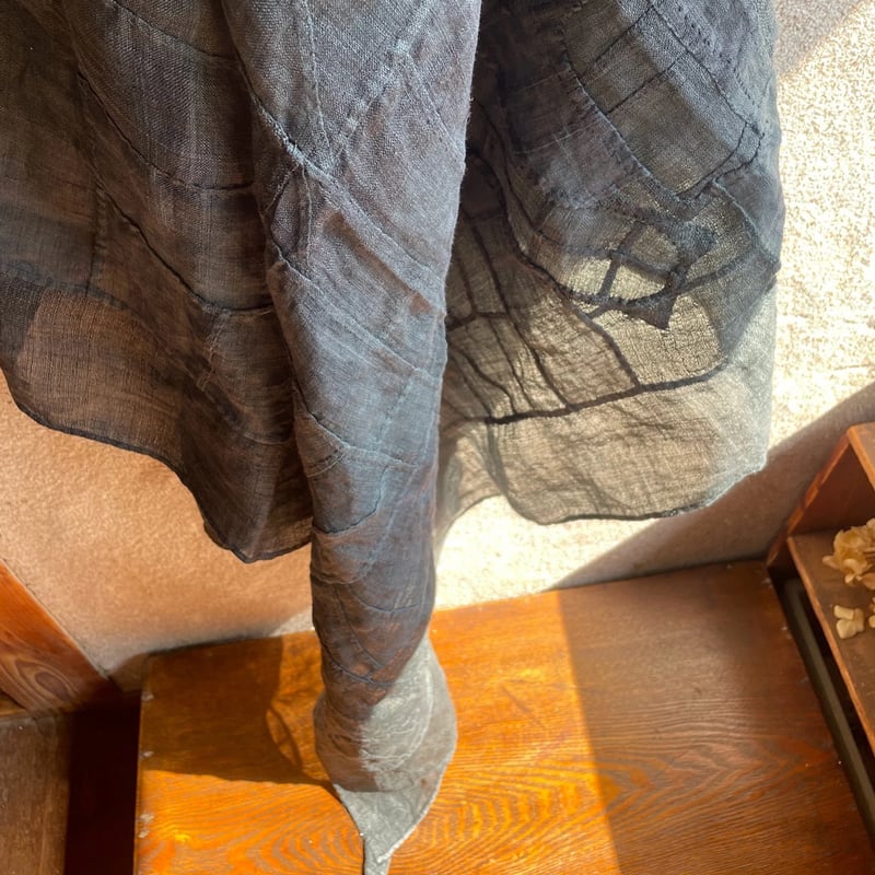 ダークグレーのポジャギ アンティーク生地 | hapun