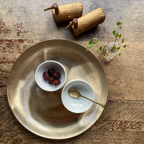 韓国の真鍮の丸い大皿 ヴィンテージ