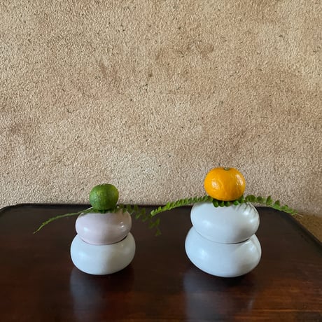 morina pottery/お餅 紅白