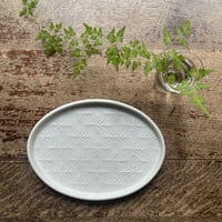 張勲成工房/雪花楕円プレート白