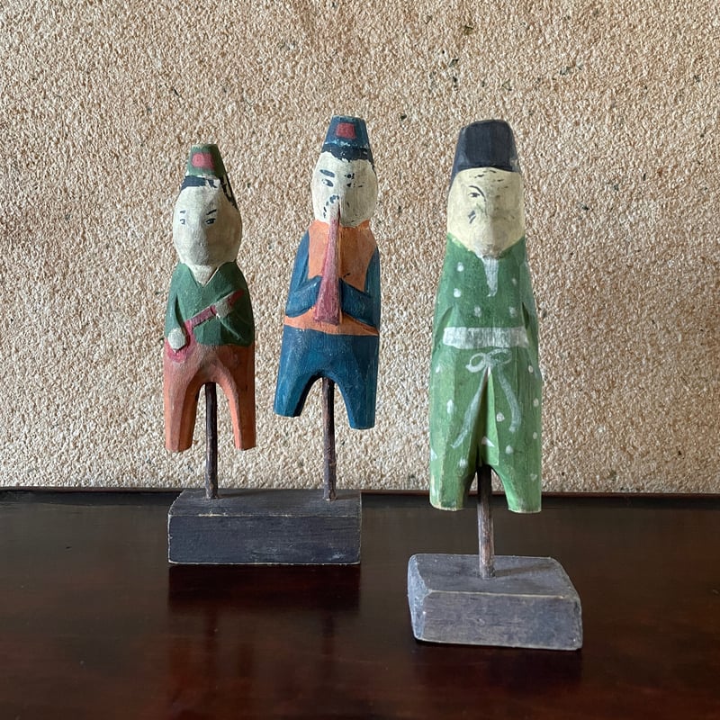 韓国の木彫りの人形 ナウリと二人組 ヴィンテージ | hapun