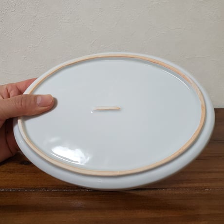 張勲成工房/雪花楕円プレート白