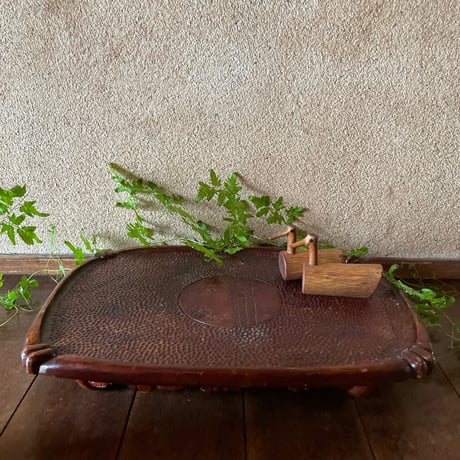 木彫りの竹模様の膳 ヴィンテージ