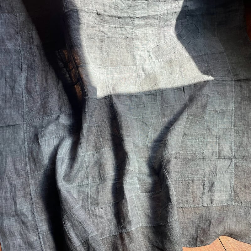 ダークグレーのポジャギ アンティーク生地 | hapun