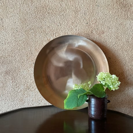 韓国の真鍮の丸い大皿 ヴィンテージ